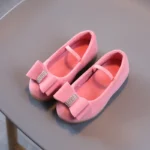 mocassin cuir rouge petite fille