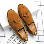 mocassins chic cuir givré