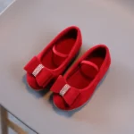 mocassin bébé fille cuir rouge