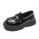 mocassins enfant plateforme noirs