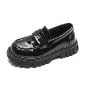 mocassins enfant plateforme noirs