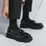 mocassin en cuir refendu