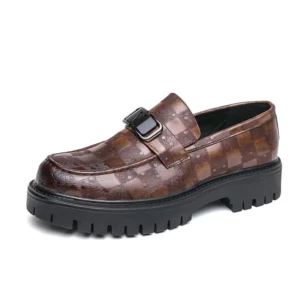 Mocassin homme plateforme Cadré noir