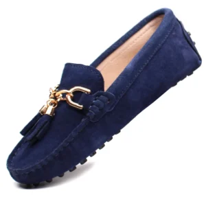 mocassin femme daim
