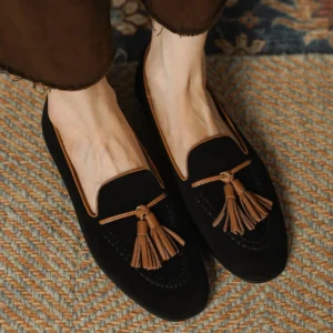 Mocassin femme daim naturel