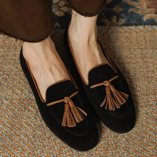 Mocassin femme daim naturel