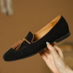 Mocassin femme franges