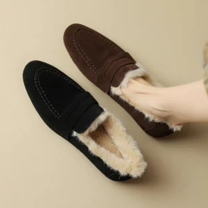 Mocassins femme - Hiver en daim